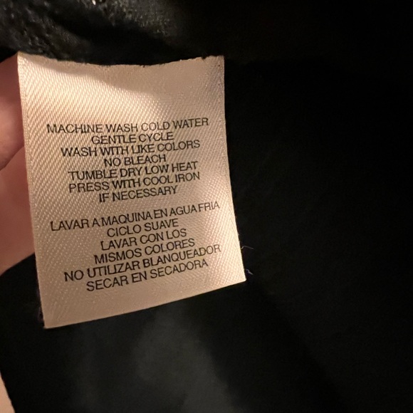 Jones New York Signature black button down, small ruffles alongside buttons - Picture 6 of 8